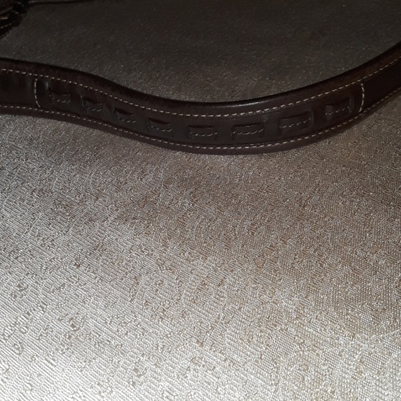 Coach Beige and Dark Brown Signature Shoulder Bag - Picture 2 of 4